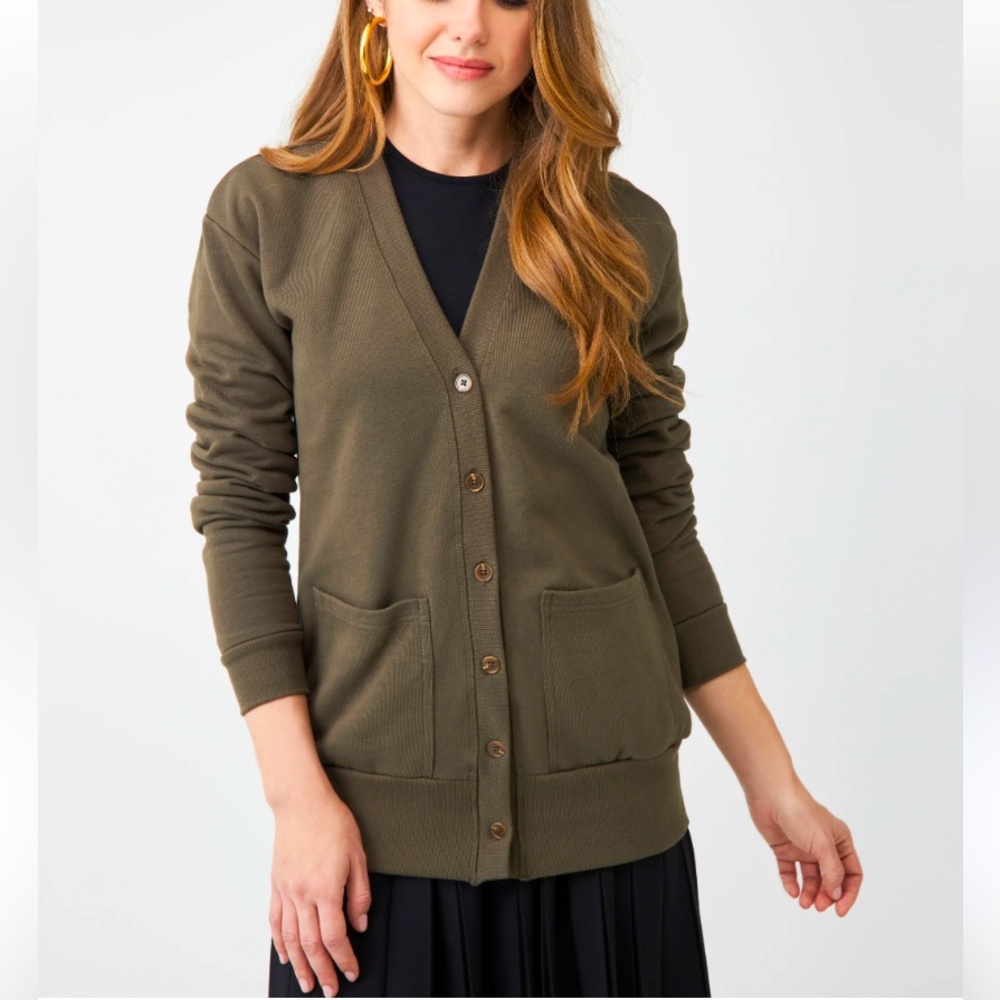 Lord & Taylor Extra Marino Wool Black V-neck Cardigan Size XL